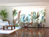 Sliding Panel Curtain Tropical Trees and Jungle Animals