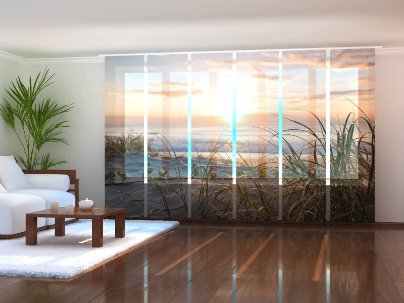 Sliding Panel Curtain Warm Evening on the Beach