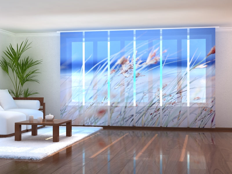 Sliding Panel Curtain Wild Grass in the White Sand Dunes