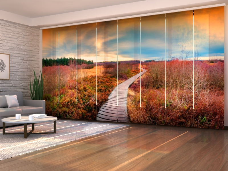 Sliding Panel Curtain Beautiful Autumn Landscape