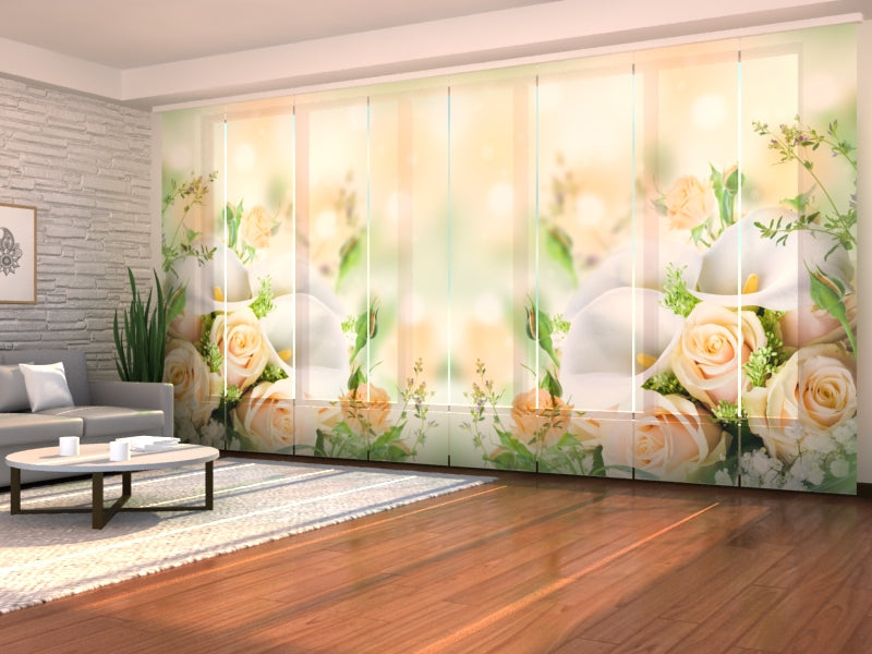 Sliding Panel Curtain Bouquet of Spring Flowers
