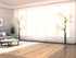 Sliding Panel Curtain Elegant White Daffodils