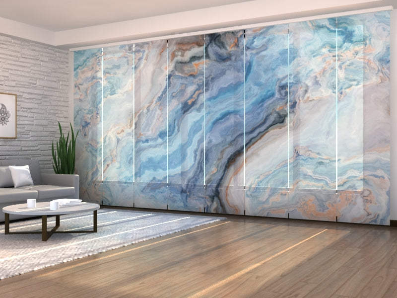 Sliding Panel Curtain Exquisite Blue Marble