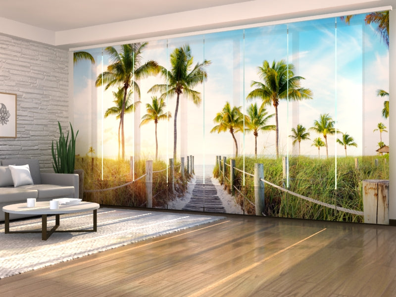 Sliding Panel Curtain Footbridge to the Beach