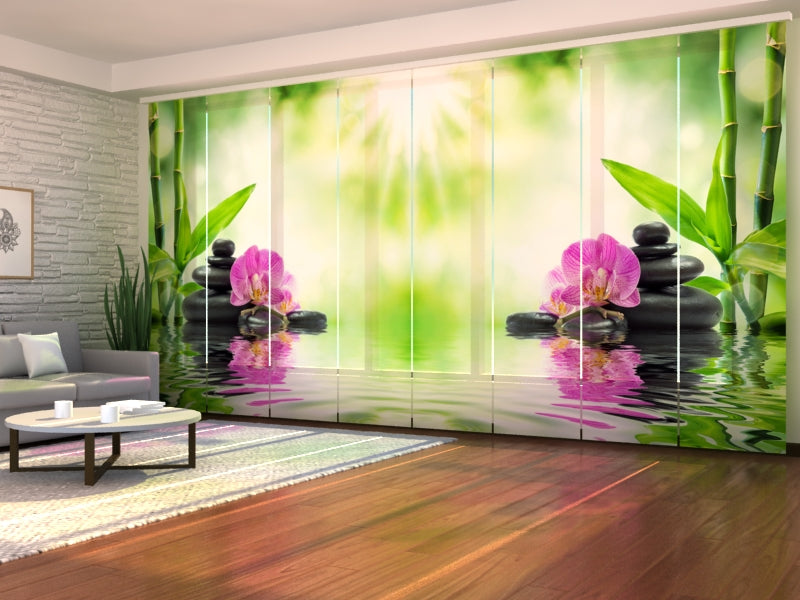 Sliding Panel Curtain Orchids and Sun