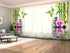 Sliding Panel Curtain Pink Orchid with Bamboo and Stones