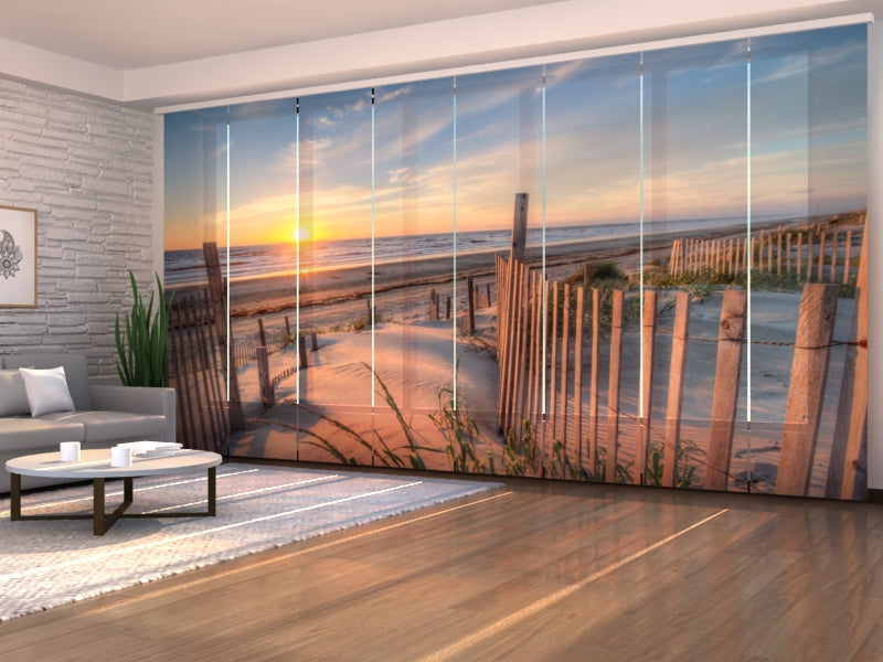 Sliding Panel Curtain Sunrise over Sand Dunes at the Corolla Beach