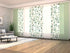 Sliding Panel Curtain Tenderness Green Leaves with Green and White Lines