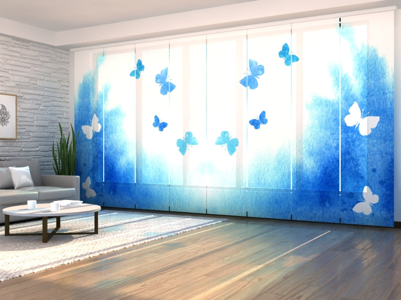 Sliding Panel Curtain Watercolour Butterflies