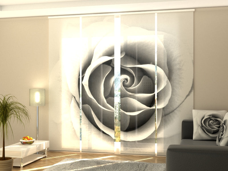 Sliding Panel Curtain Gray Rose