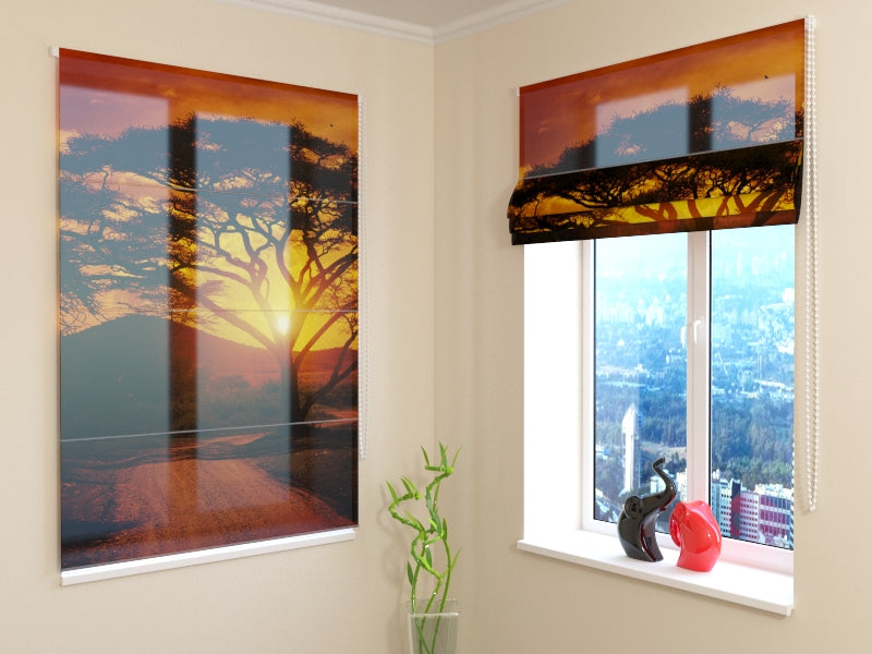 Roman Blind Africa Sunset