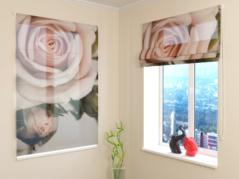 Roman Blind Hermosa Rosa con Capullos