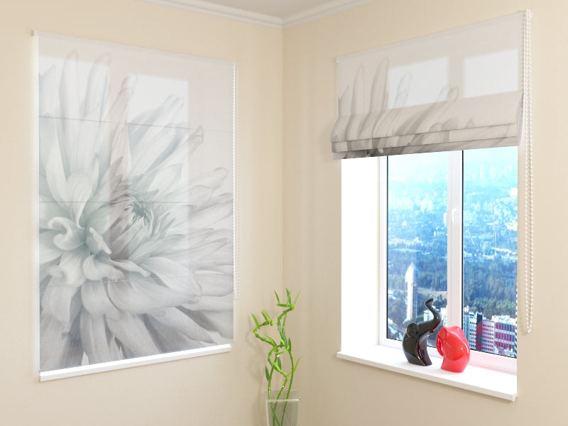 Roman Blind Gray Dahlia