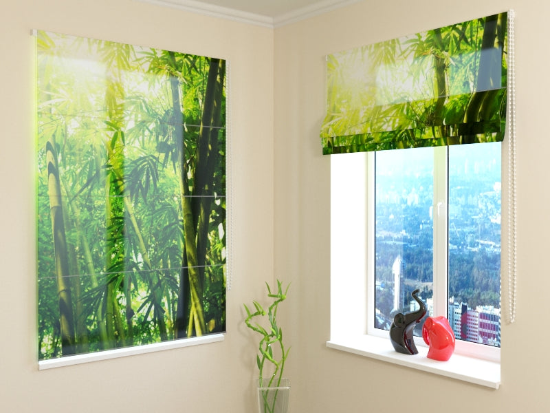 Bosque de bambú verde ciego romano