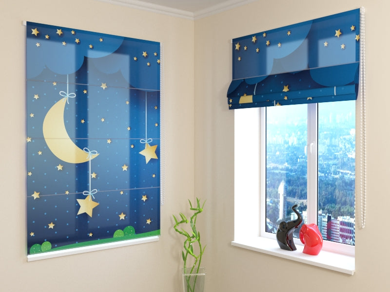 Roman Blind Moon and Stars