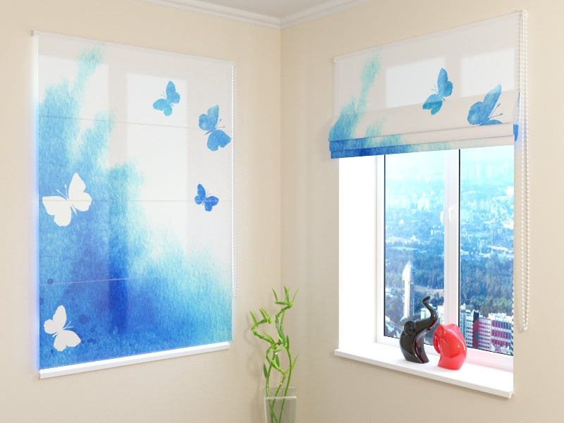 Roman Blind Watercolour Butterflies