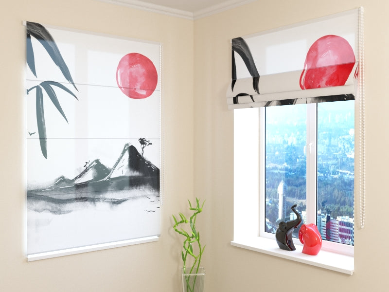 Roman Blind Hermosa Acuarela Japonesa