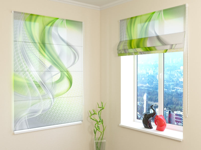 Roman Blind Green Abstraction