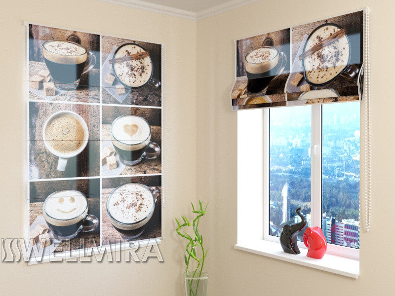 Roman Blind Coffee Smile