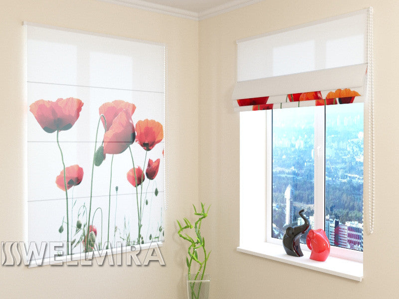 Roman Blind Netherlands Poppies