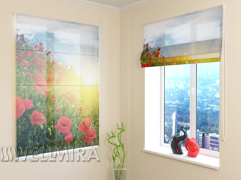 Roman Blind Poppies Hill