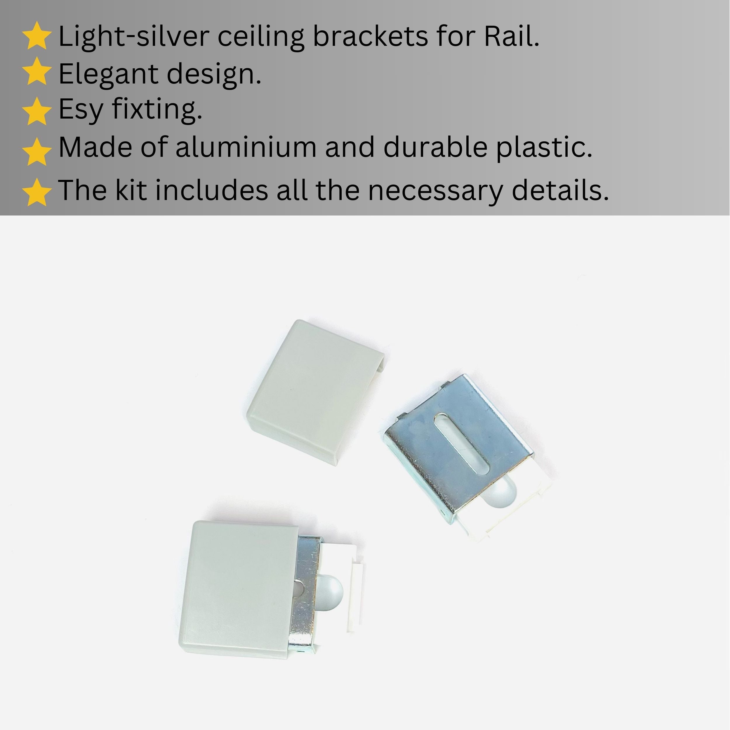 Silver Single Curtain Rail: Custom Sizes, Decorative Single Track Rail for Blinds, Curtains, and Sheers, Ceiling-Mount Rail