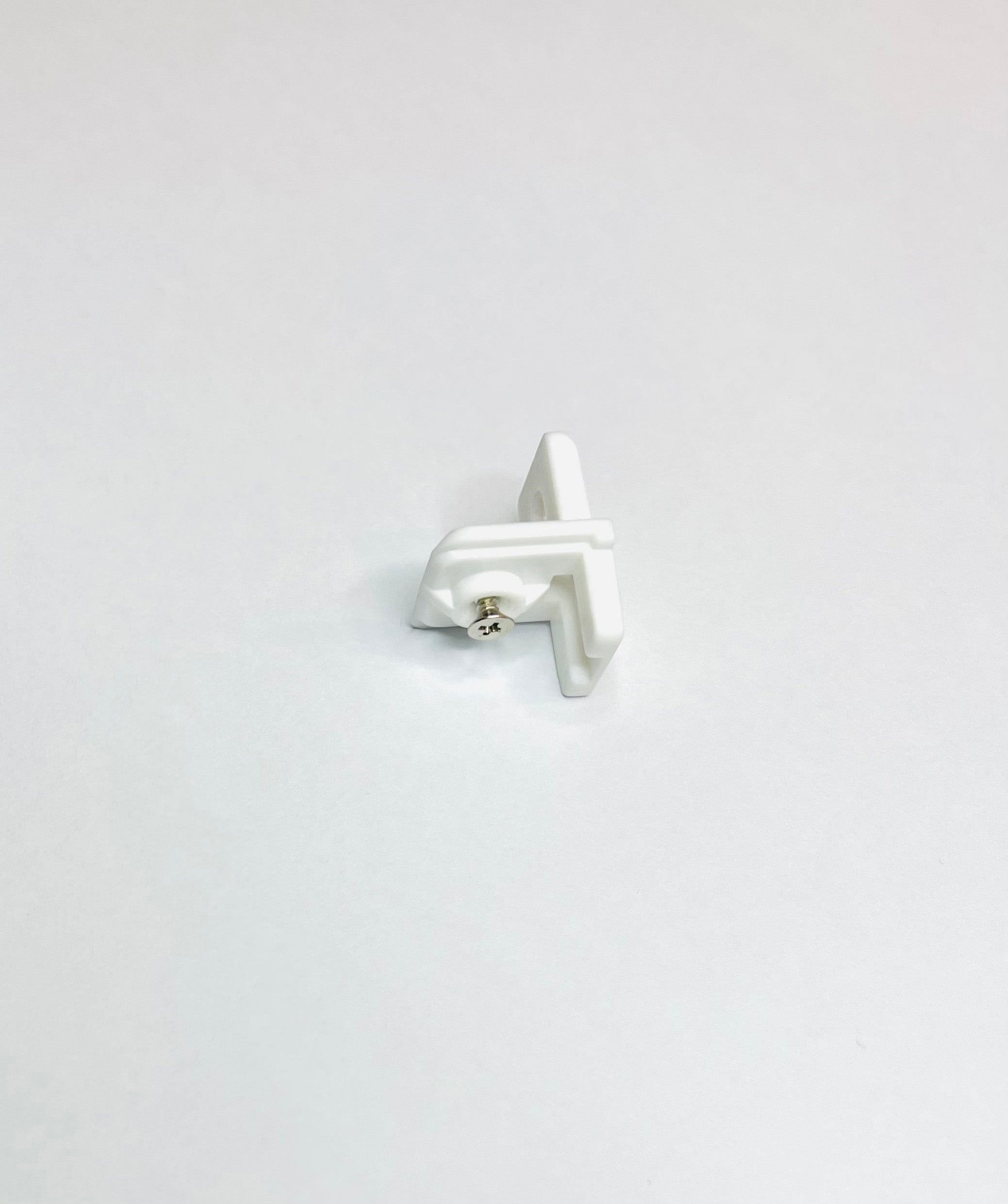 T-shape side cap for Panel Holder, white plastic side cap with screw, 1 pc, accessorise for Panel Holder / Panel Track (Copy)