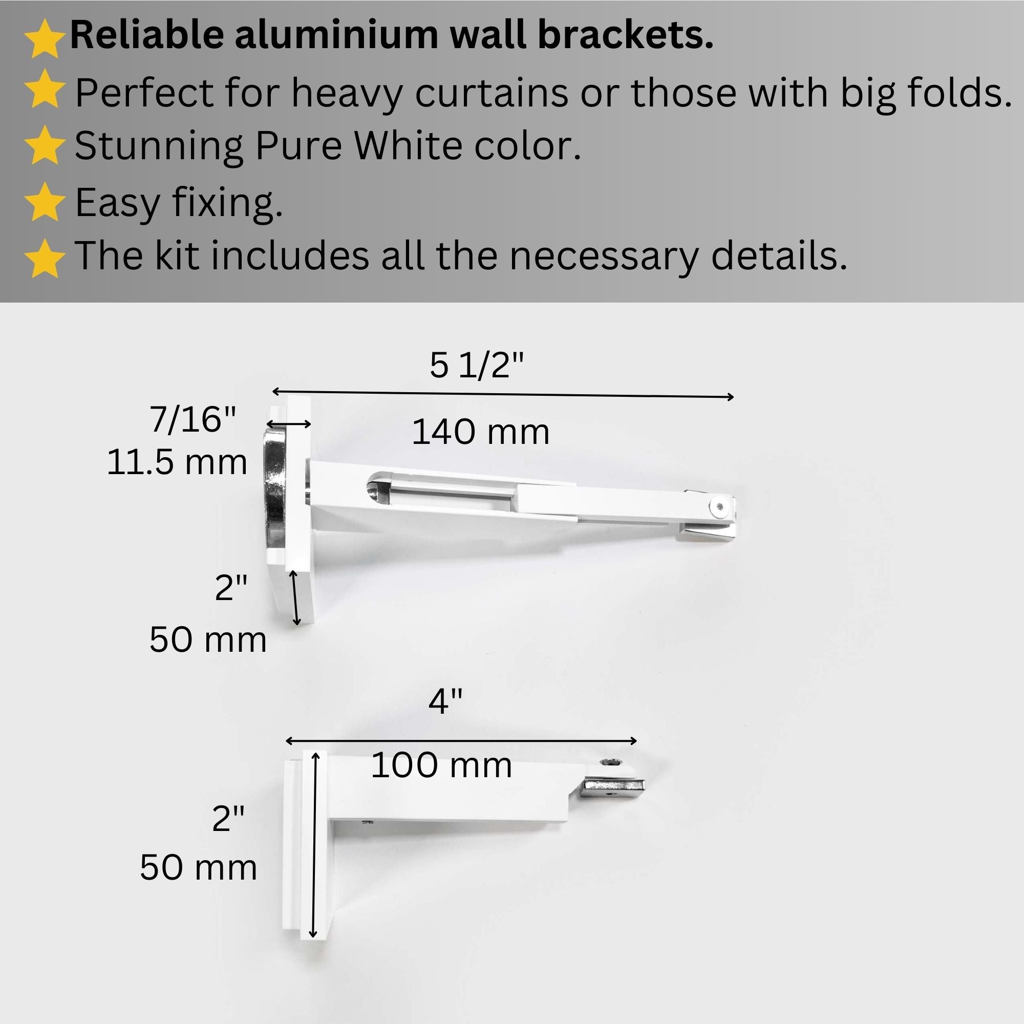 White Single Curtain Rail: Custom Sizes, Decorative Single Rail for Curtains, Sheers, and Blinds, Wall-Mount Single Track