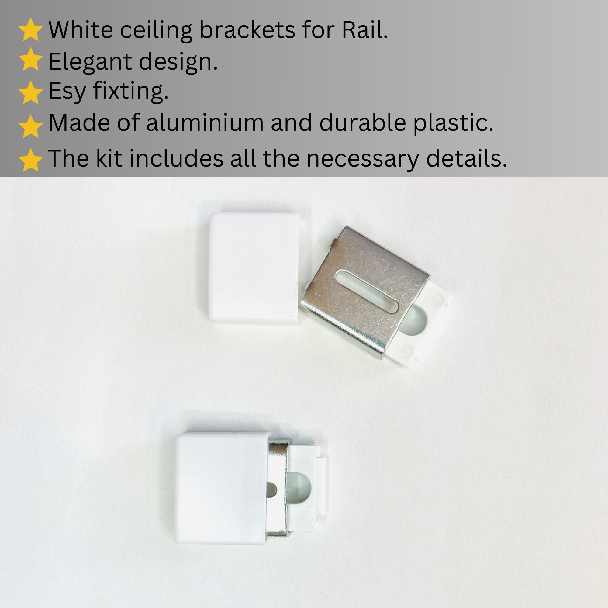 Single White Curtain Rail: Custom Sizes, Decorative Single Rail for Blinds, Curtains, and Sheers, Premium Ceiling-Mount Track