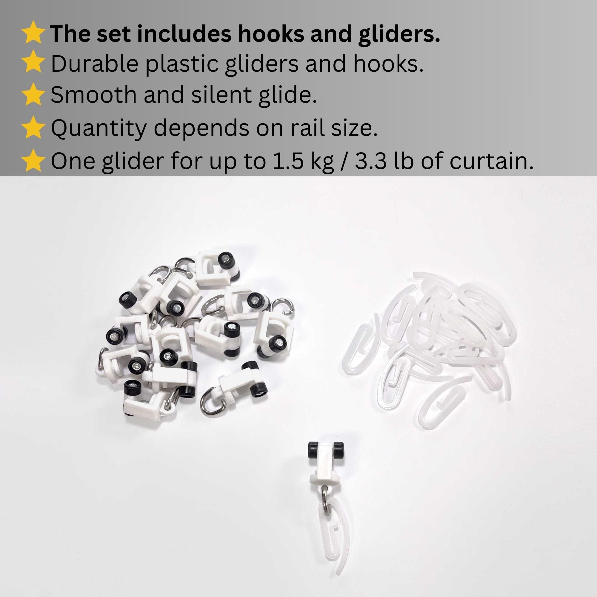 White Double Curtain Rail: Custom Sizes, Decorative 2-track Rail for Curtains, Sheers, and Blinds, Wall-Mount Double Track