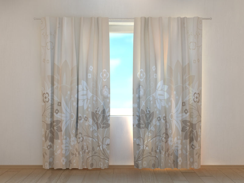 Photo Curtain Abstract Designer Flowers