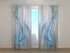 Photo Curtain Abstract Gray and Blue Waves