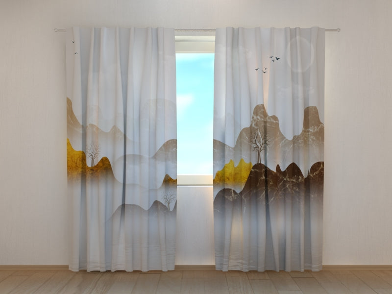 Rideau photo Montagnes de marbre abstraites