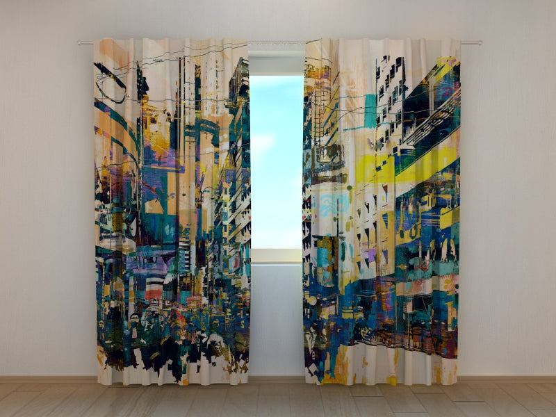 Photo Curtain Abstract New York