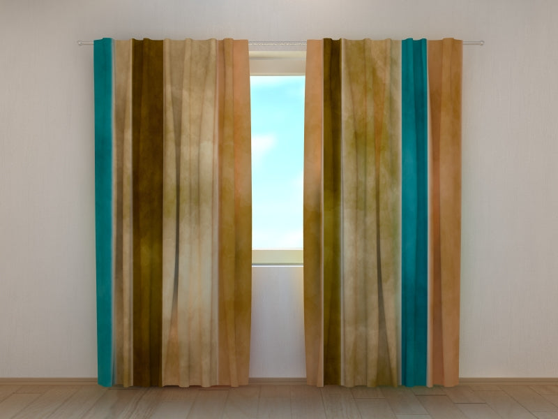 Photo Curtain Abstract Stripes in Pastel Colors