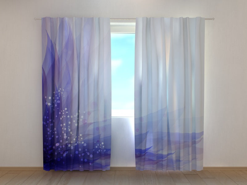 Photo Curtain Abstract Blue Flower