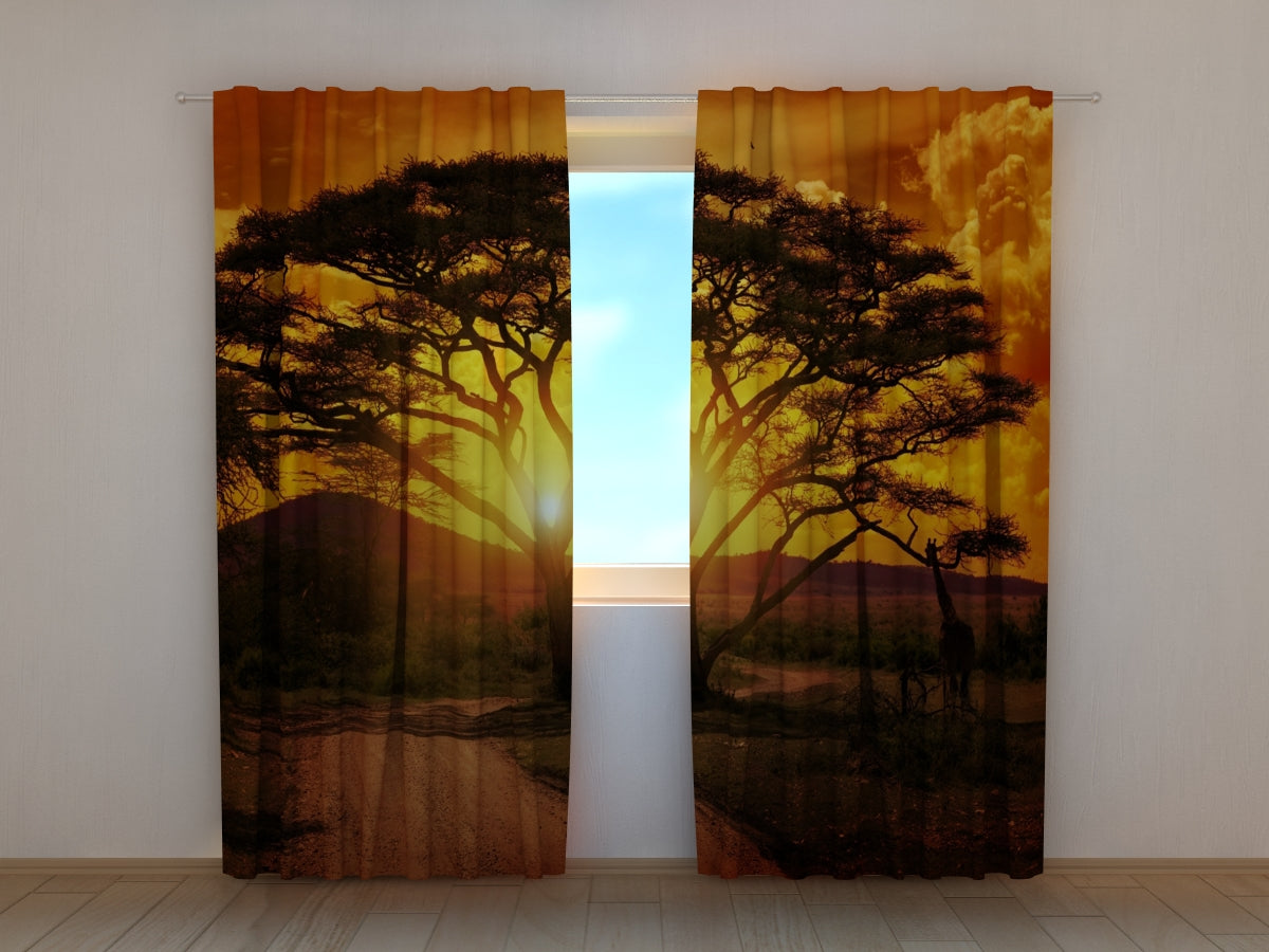 Photo Curtain Africa Sunset - Wellmira