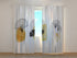 Photo Curtain Air Flowers with Golden Elements