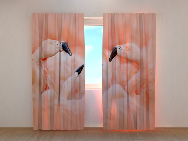 Photo Curtain Amazing Pink Flamingos