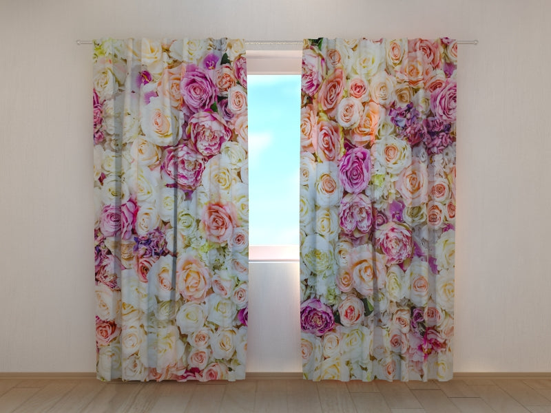 Foto Cortina Impresionante Muro de Flores