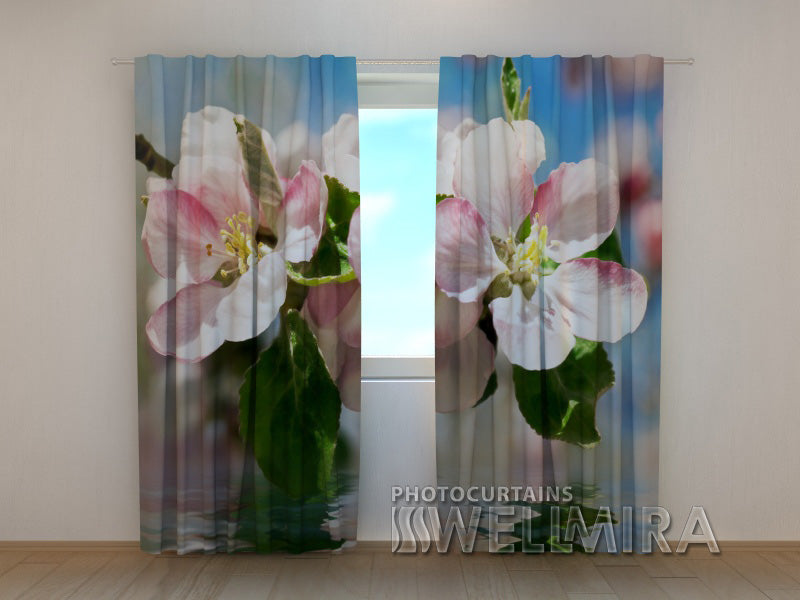 3D Curtain Apple-Tree in Blossom - Wellmira