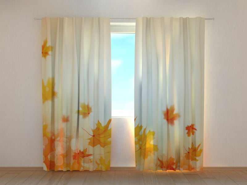 Photo Curtain Autumn Maple Leaves