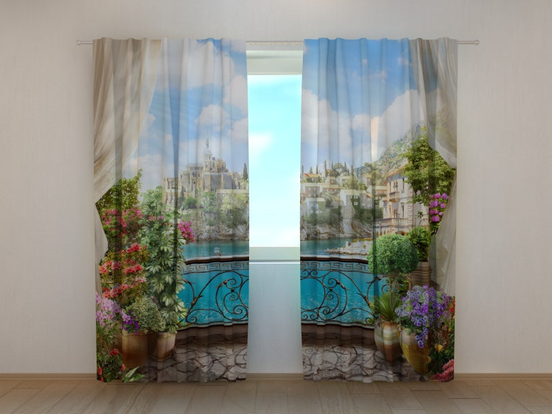 Photo Curtain Balcony with flowers