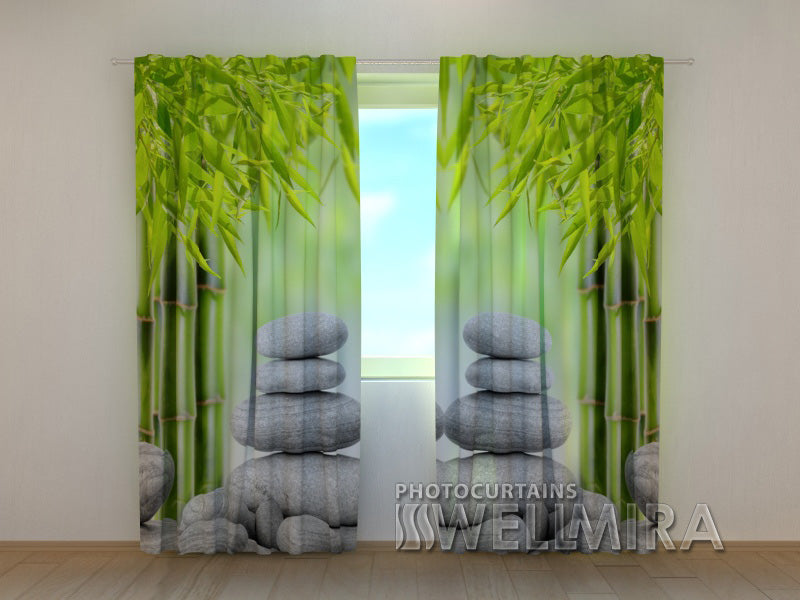 3D Curtain Bamboo and stones 2 - Wellmira