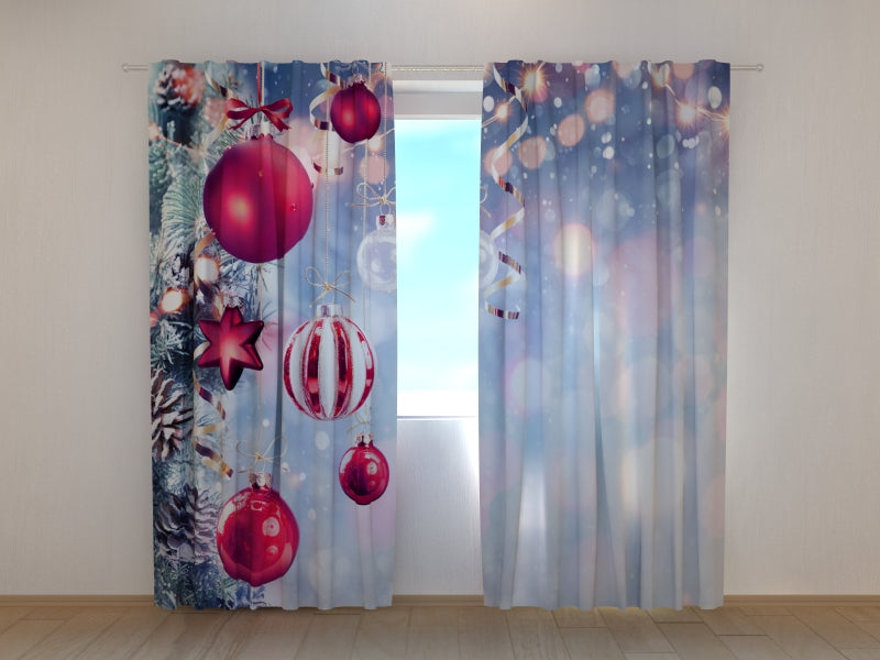 Photo Curtain Beautiful Christmas Baubles