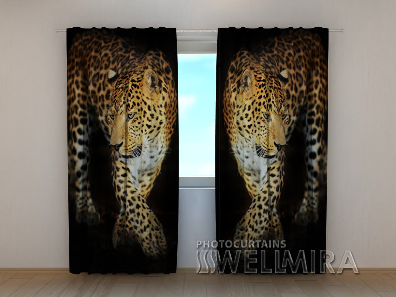 3D Curtain Beautiful Jaguar - Wellmira
