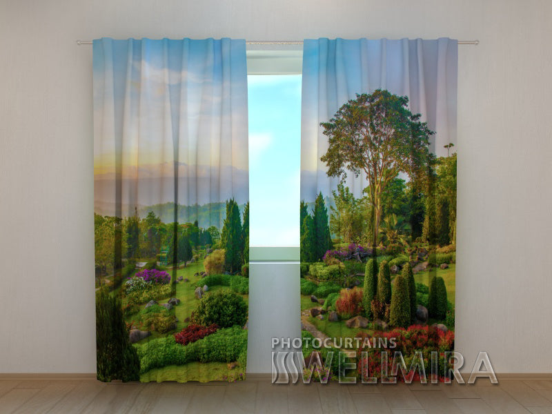 Photo Curtain Beautiful Garden - Wellmira