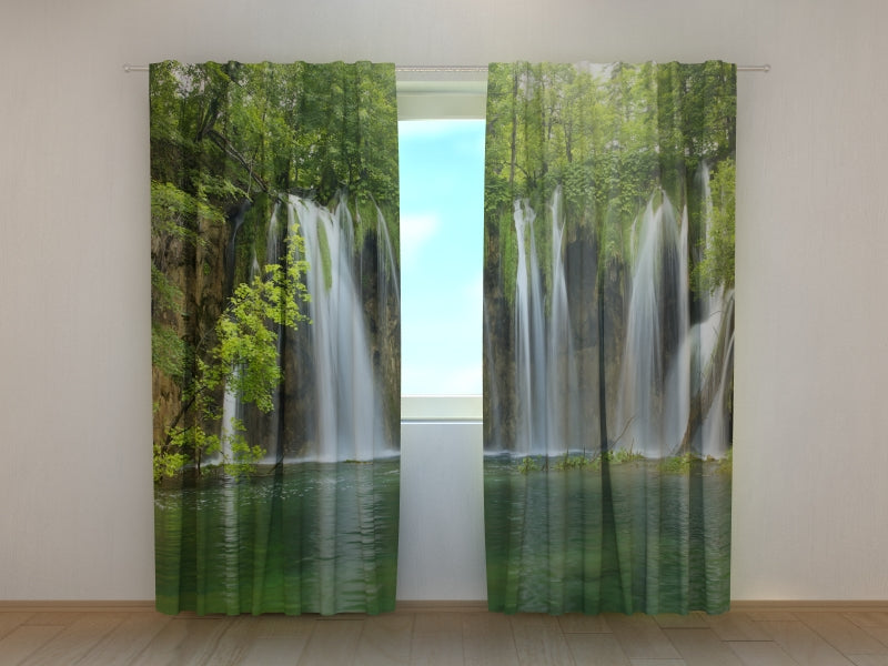 Photo Curtain Big Waterfall in the Forest