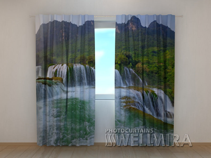 Photo Curtain Big Waterfall - Wellmira