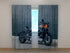 Foto Cortina Negro Moto Harley Davidson